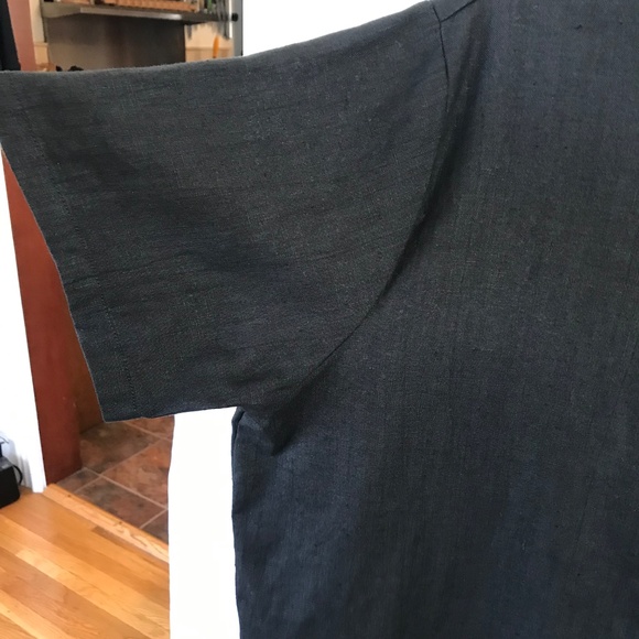 HOT COTTON 100% Linen Blouse Button Down Tunic Top Black Women’s Plus Size 2X - Picture 3 of 16